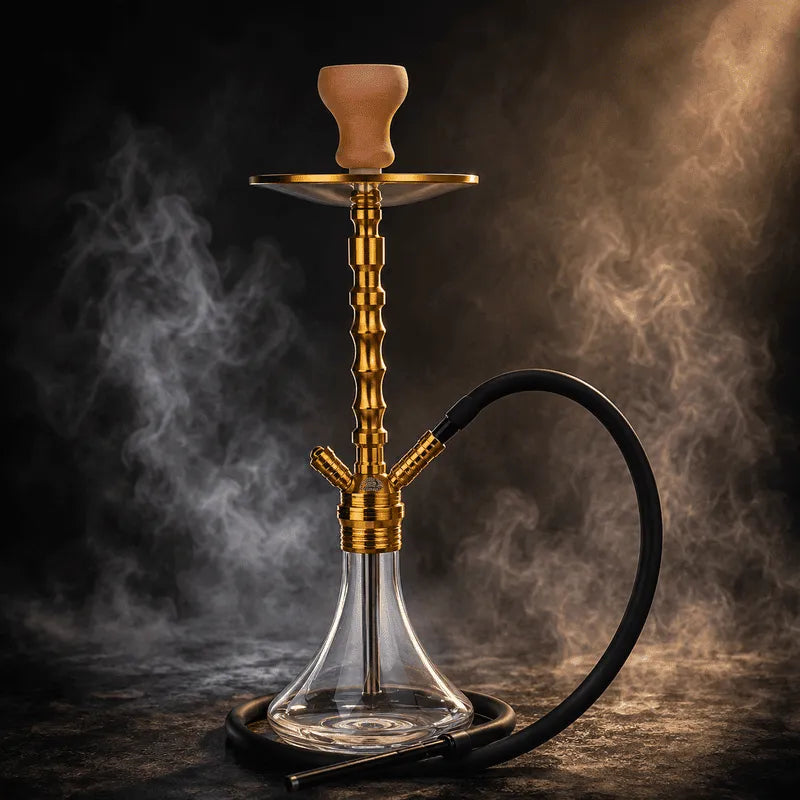 Al Malik Shisha Zaida 580mm Perlmutt Gold von Dampfwelt