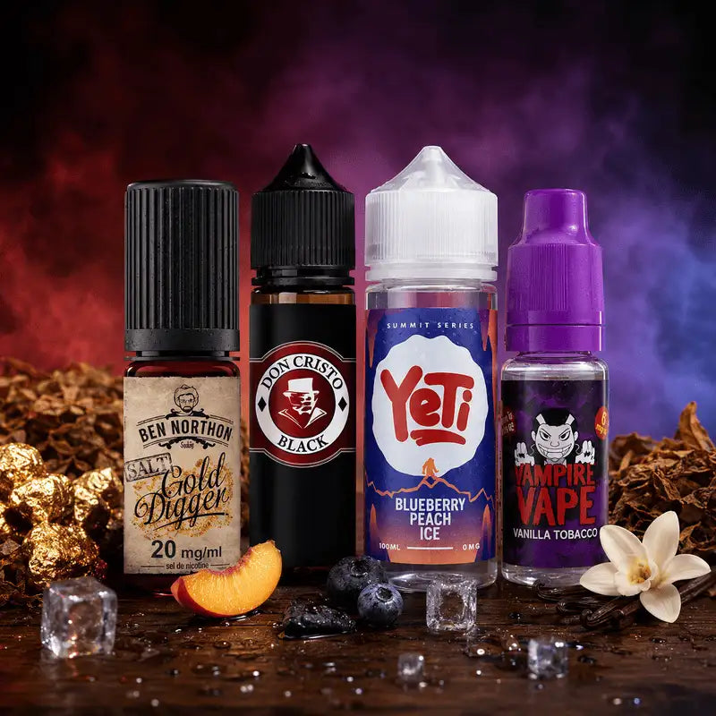 E-Liquid Flaschen kühl und dunkel gelagert für optimale Haltbarkeit bei Dampfwelt