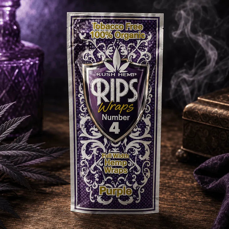 Rips Canadian Hemp Wraps No 4 Purple Box 15 x 4 Stück Display von Dampfwelt