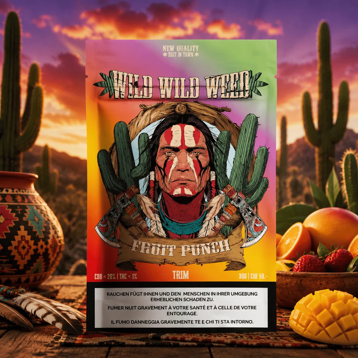 Wild Wild Weed 2.0 - Fruit Punch - Indoor CBD Trim - 90g