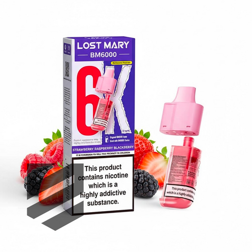 Lost Mary BM6000 Prefilled Pods – Strawberry Raspberry Blackberry – 20mg/ml