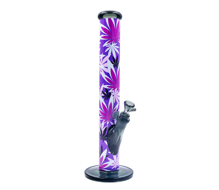 FireFlow & BlackLeaf  - Bong - Pink Leaves (40cm x 5.1cm)
