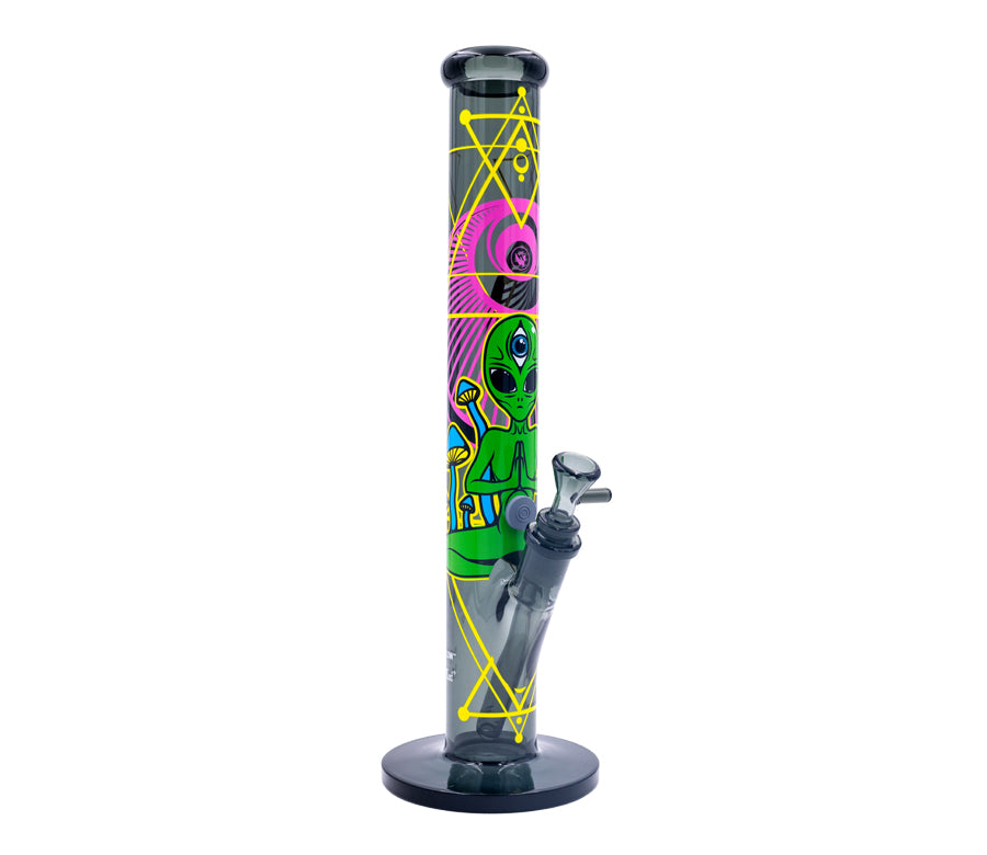 FireFlow & BlackLeaf  - Bong - Trippy Alien (40cm x 5.1cm)