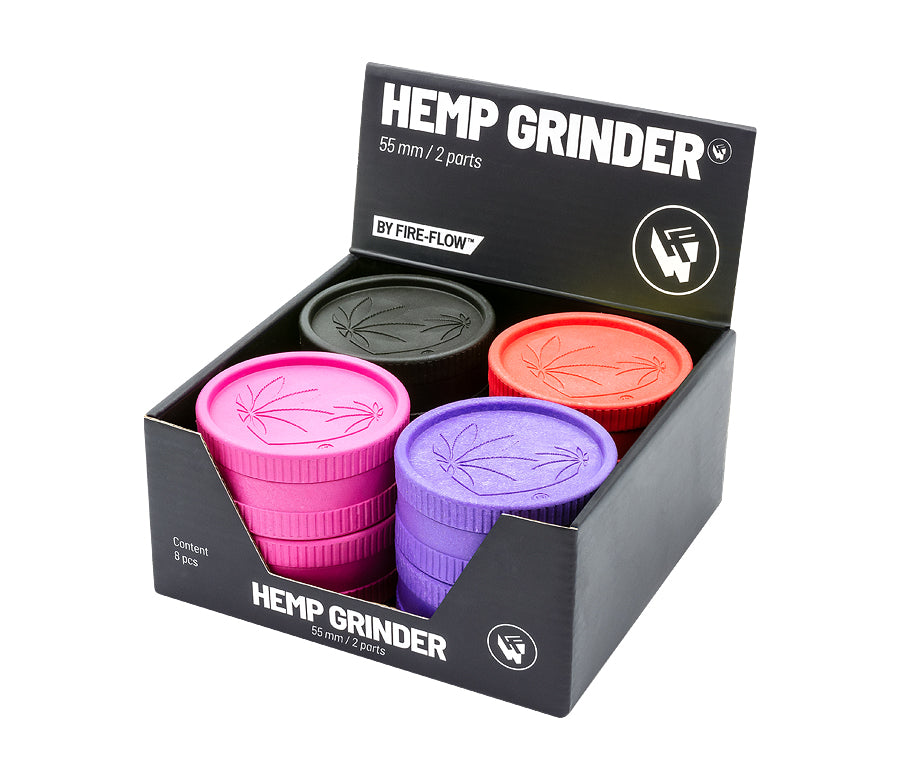 FireFlow - Hemp Grinder 5.5cm 2P - 420 Heart (8 Stk.)