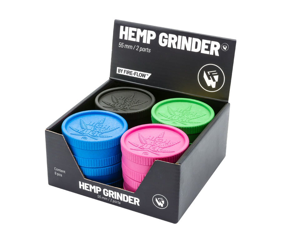 FireFlow - Hemp Grinder 5.5cm 2P - High as Fuck (8 Stk.)