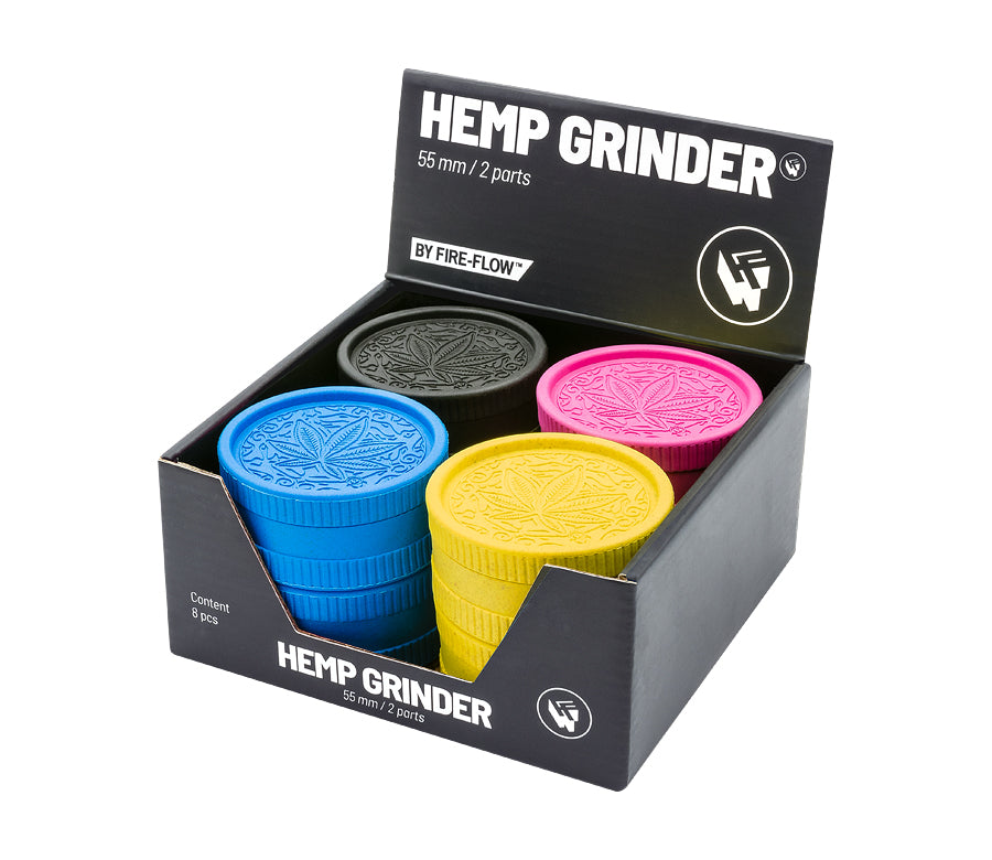 FireFlow - Hemp Grinder 5.5cm 2P - Trance Leaf (8 Stk.)