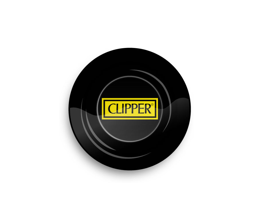 FireFlow - Metal Ashtray - Clipper Logo Black - 14cm (6 Stk.)