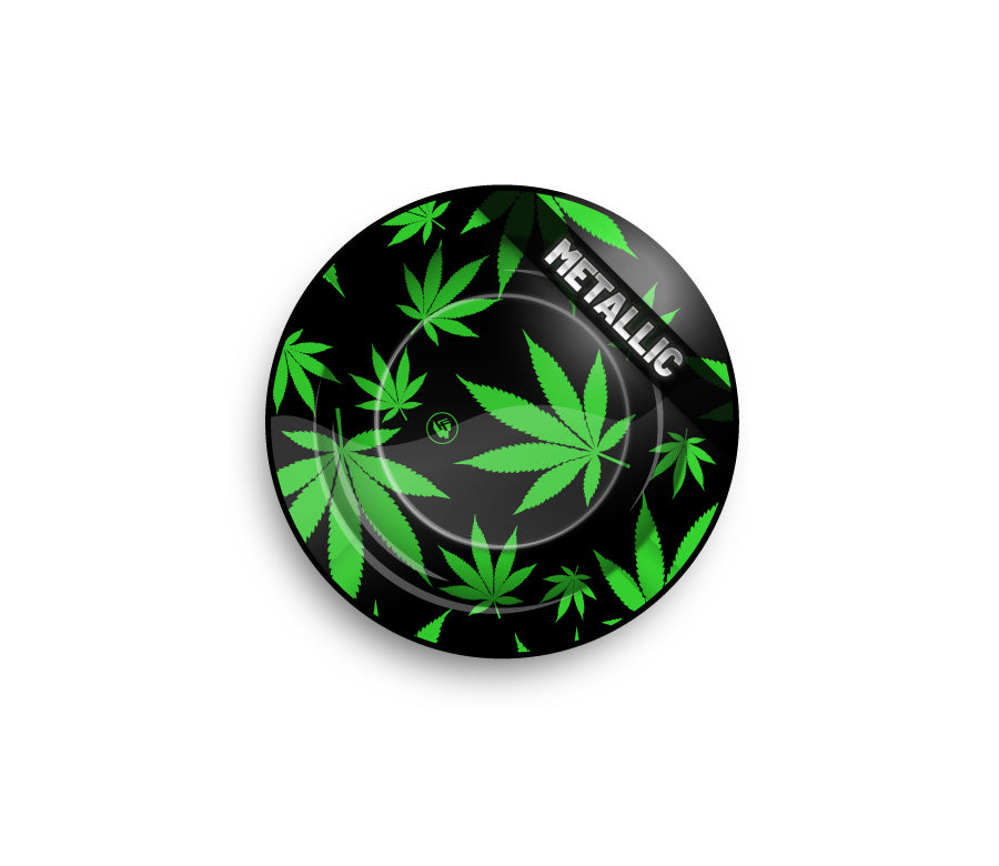 FireFlow - Metal Ashtray - Leaves Green metallic - 14cm (6 Stk.)