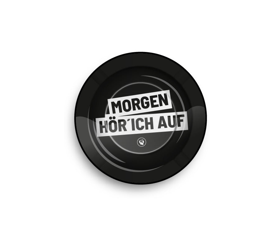 FireFlow - Metal Ashtray - Morgen Hör Ich Auf - 14cm (6 Stk.)