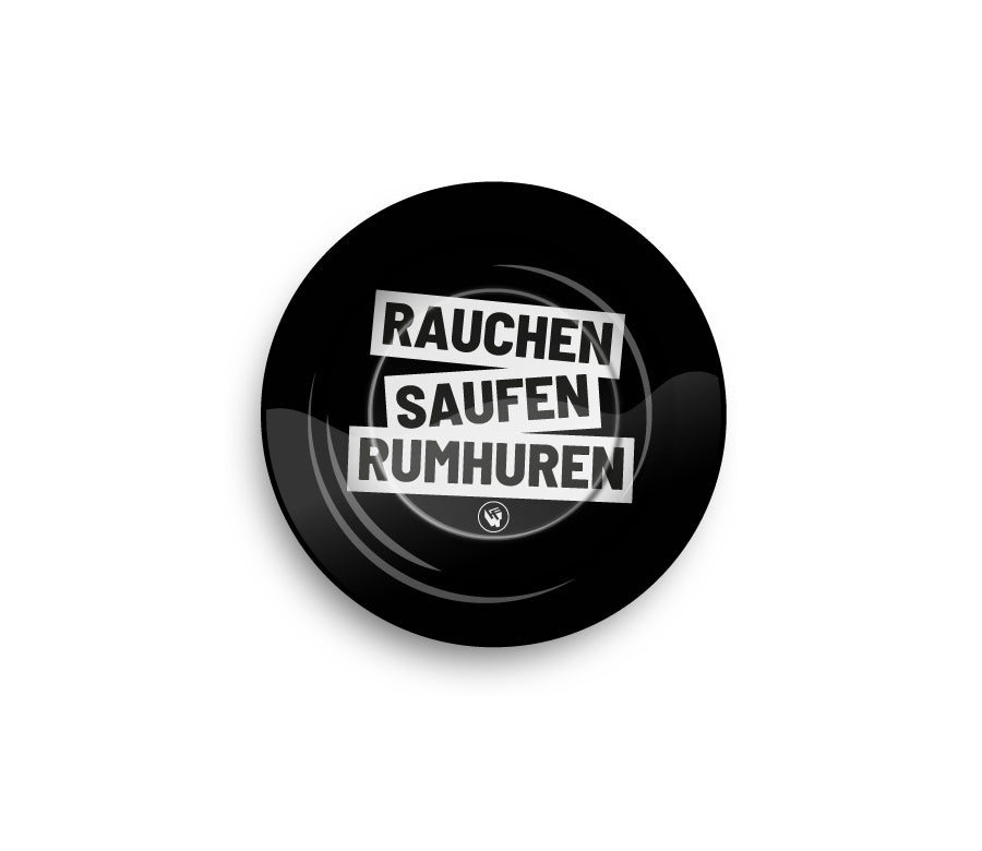 FireFlow - Metal Ashtray - Rauchen Saufen Rumhuren - 14cm (6 Stk.)