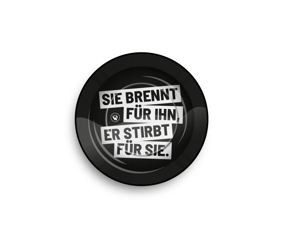 FireFlow - Metal Ashtray - Sie Brennt Für Ihn - 14cm (6 Stk.)