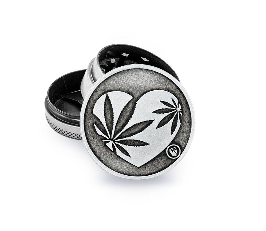 FireFlow - Metal Grinder 4cm 3P - Silver - 420 Heart (6 Stk.)