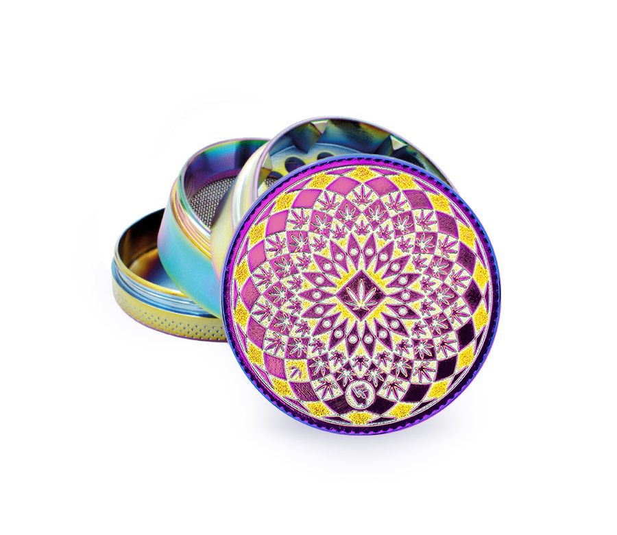 FireFlow - Metal Grinder 5cm 4P - Icy - Leaf Pattern (4 Stk.)
