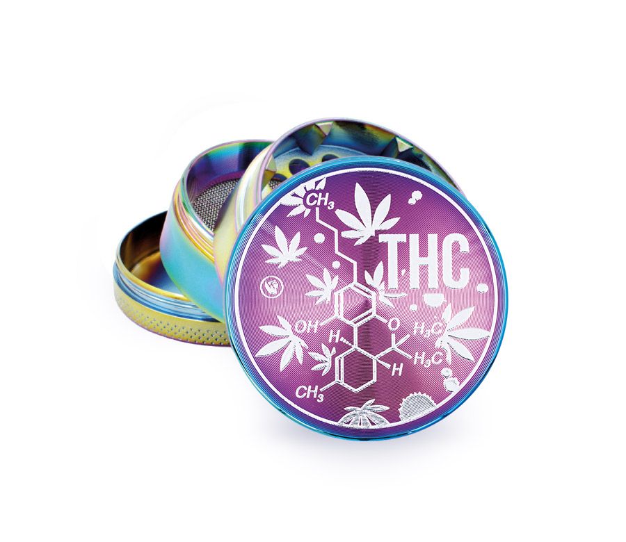FireFlow - Metal Grinder 5cm 4P - Icy - THC Molecule (4 Stk.)