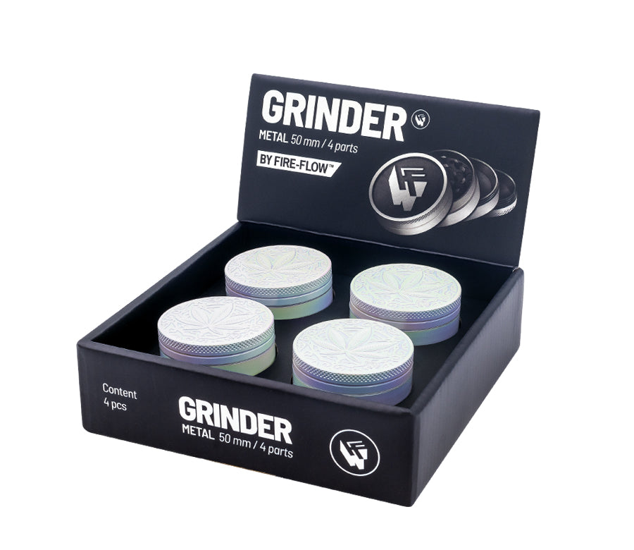FireFlow - Metal Grinder 5cm 4P - Icy Pearl - Trance Leaf (4 Stk.)