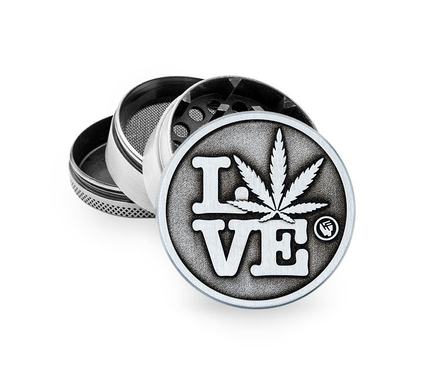 FireFlow - Metal Grinder 5cm 4P - Silver - 420 Love (6 Stk.)