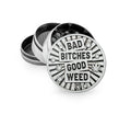 FireFlow - Metal Grinder 5cm 4P - Silver - Bad Bitches Good Weed (6 Stk.)