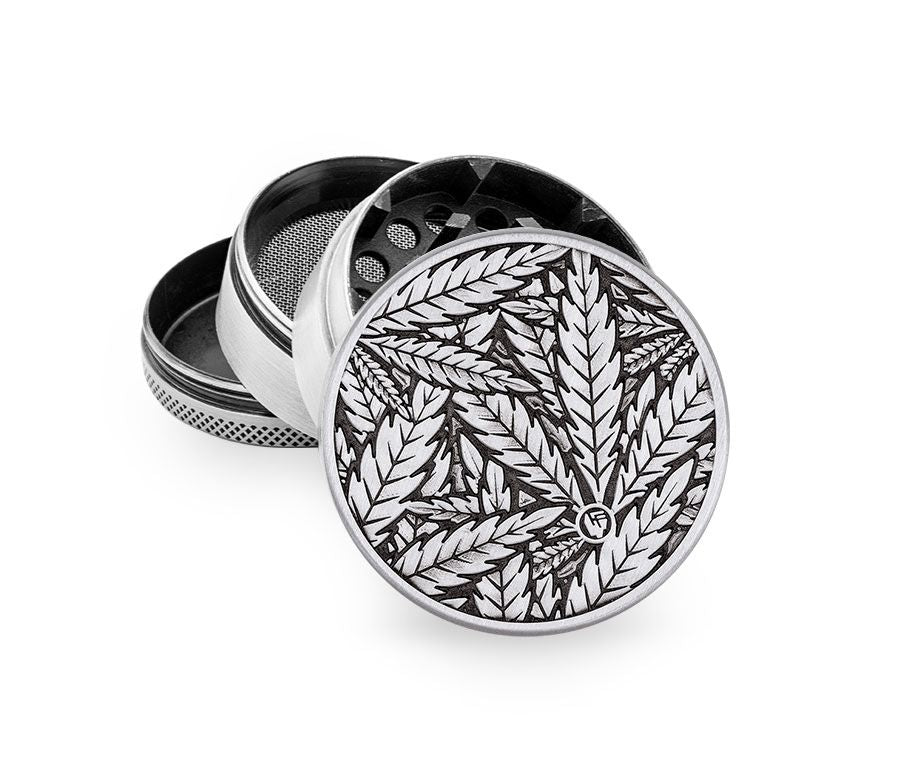 FireFlow - Metal Grinder 5cm 4P - Silver - Leaves 33 (4 Stk.)