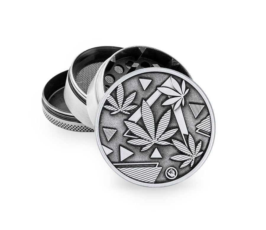 FireFlow - Metal Grinder 5cm 4P - Silver - Leaves 37 2/4  (4 Stk.)