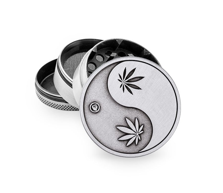 FireFlow - Metal Grinder 5cm 4P - Silver - Yin Yang (4 Stk.)