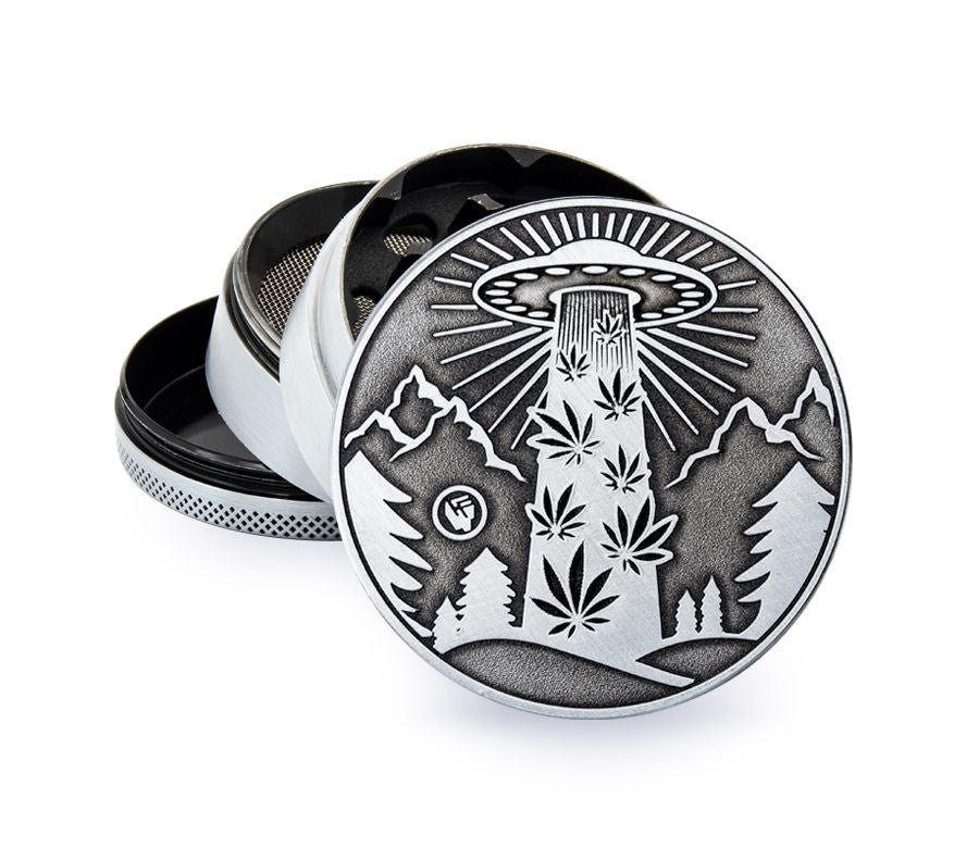 FireFlow - Metal Grinder 6cm 4P - Silver - 420 Aliens (4 Stk.)