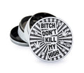 FireFlow - Metal Grinder 6cm 4P - Silver - Bitch Dont Kill My High (4 Stk.)