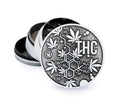 FireFlow - Metal Grinder 6cm 4P - Silver - THC Molecules (4 Stk.)