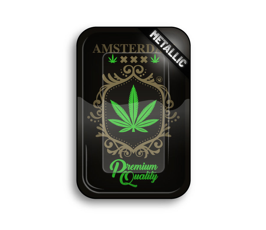 FireFlow - Rolling Tray - M - Adam Leaf Gold - 27.5cm x 17.5cm (4 Stk.)