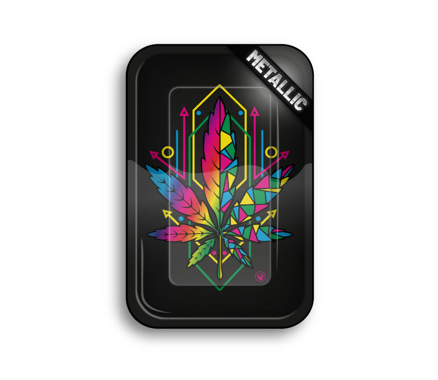 FireFlow - Rolling Tray - M - Geometrical Leaves - 27.5cm x 17.5cm (4 Stk.)