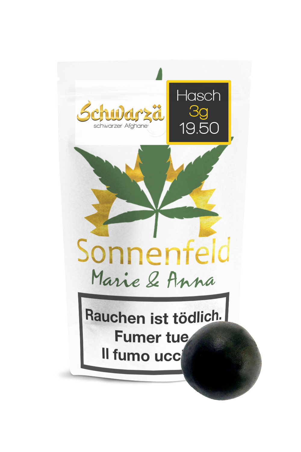 Sonnenfeld CBD - Hasch - schwarzer Afghane (CHF 19.50/3g)