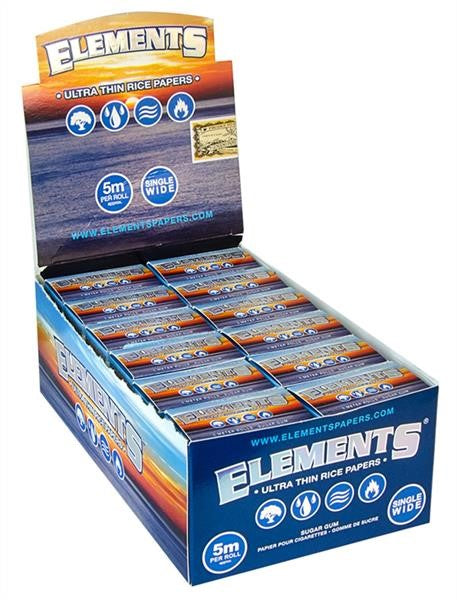 ELEMENTS - Rolls - Blue - King Size Single Wide - 5m - Box - 24 Stück