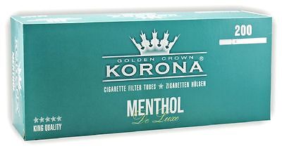 Korona Zig. Hülsen Deluxe Menthol (200 Stk.)