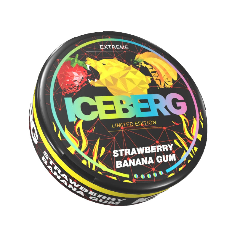 ICEBERG - Strong - Strawberry Banana Gum - All White Snus - 50mg/g - 16g