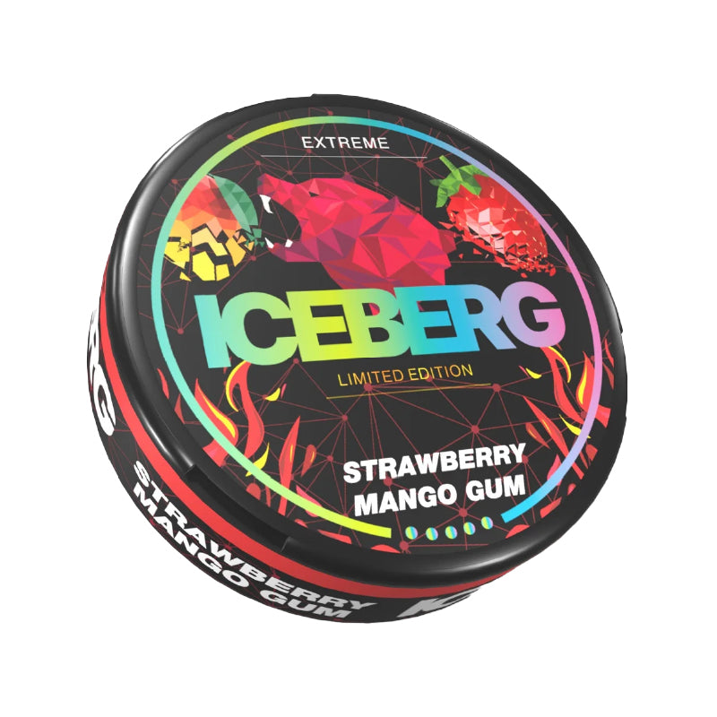 ICEBERG - Strong - Strawberry Mango Gum - All White Snus - 50mg/g - 16g