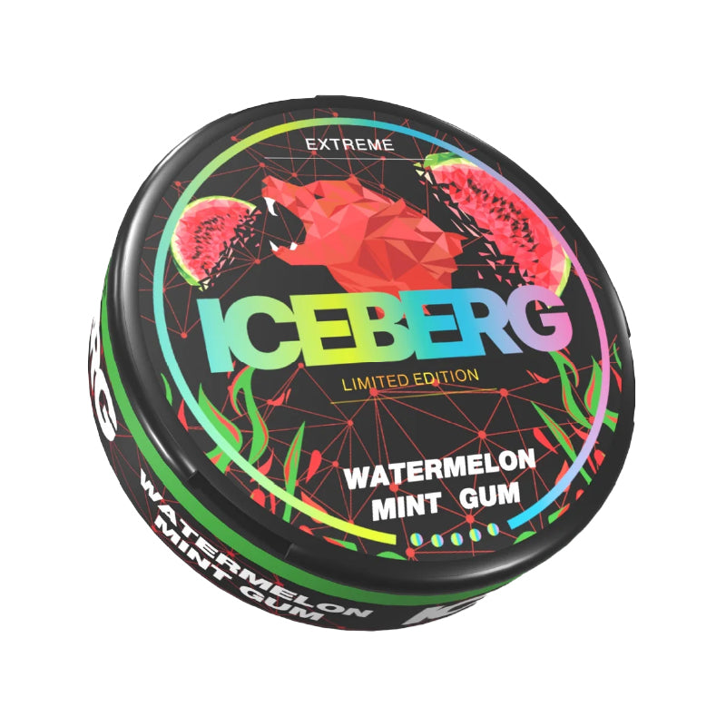 ICEBERG - Strong - Watermelon Mint Gum - All White Snus - 50mg/g - 16g