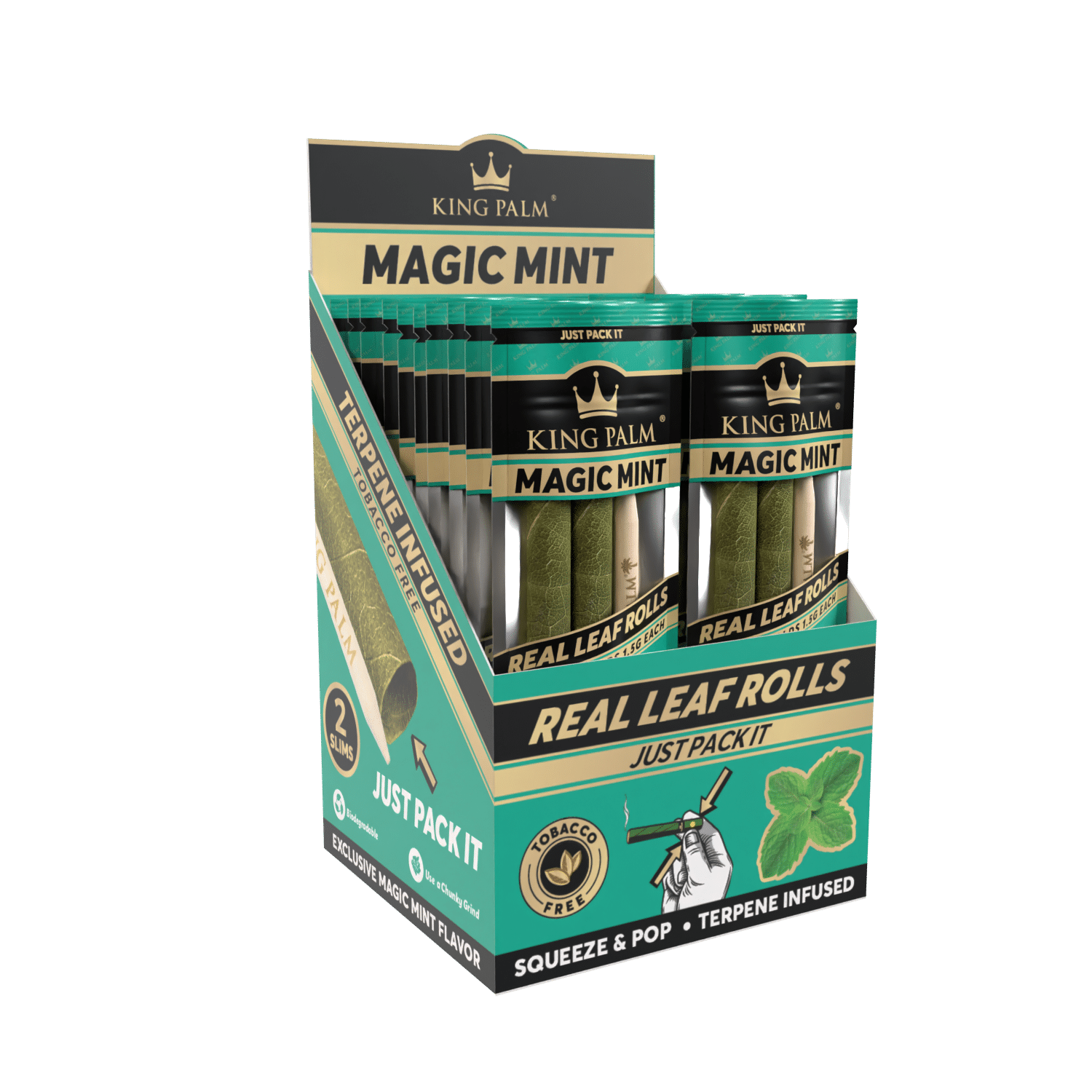 King Palm - Slim - 2 Stück - Magic Mint - Display - 20 Stück