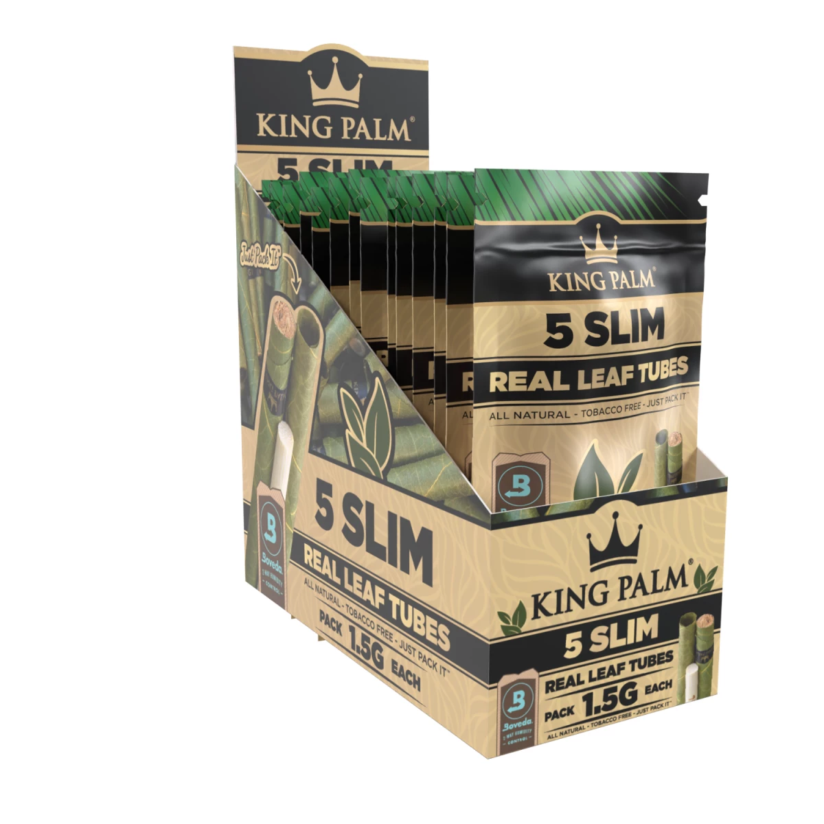 King Palm - Slim - 5 Stück - Natural - Display - 15 Stück