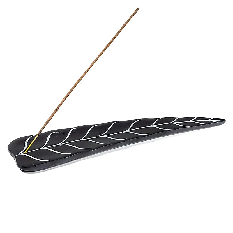 Räucherstäbchenhalter - Speckstein - Blatt schmal - 1 Stück