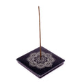 Räucherstäbchenhalter - Speckstein viereckig - Mandala Blume - 1 Stück