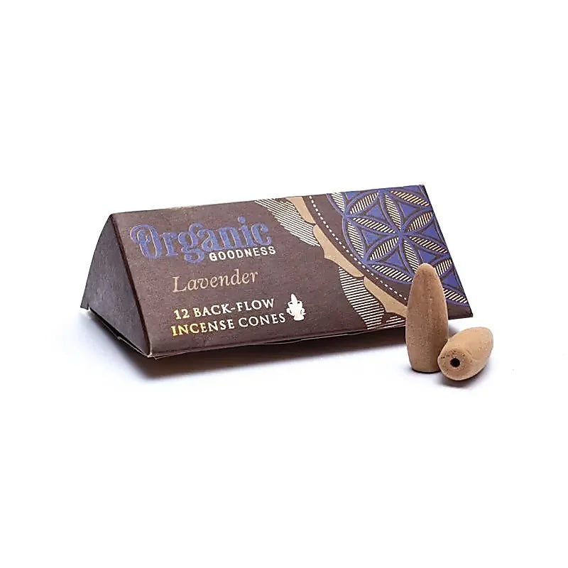 Rückfluss Räucherkegel - Organic Goodness - Lavendel - Display - 6 x 12 Stück