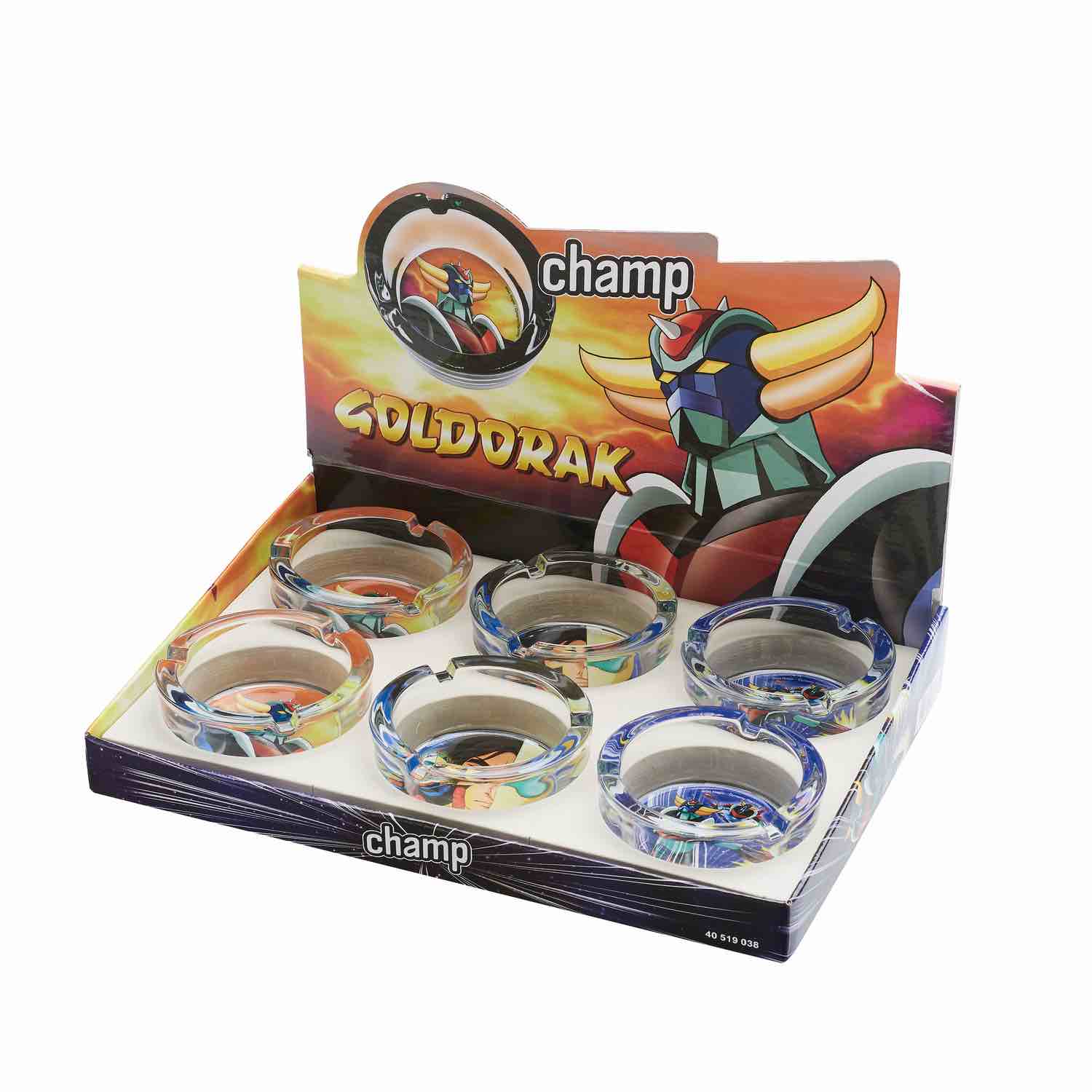 Goldorak Glas Aschenbecher rund - Display - 6 Stück