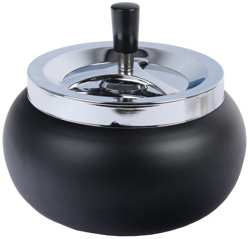 Drehascher bauchig Schwarz Matt 17cm