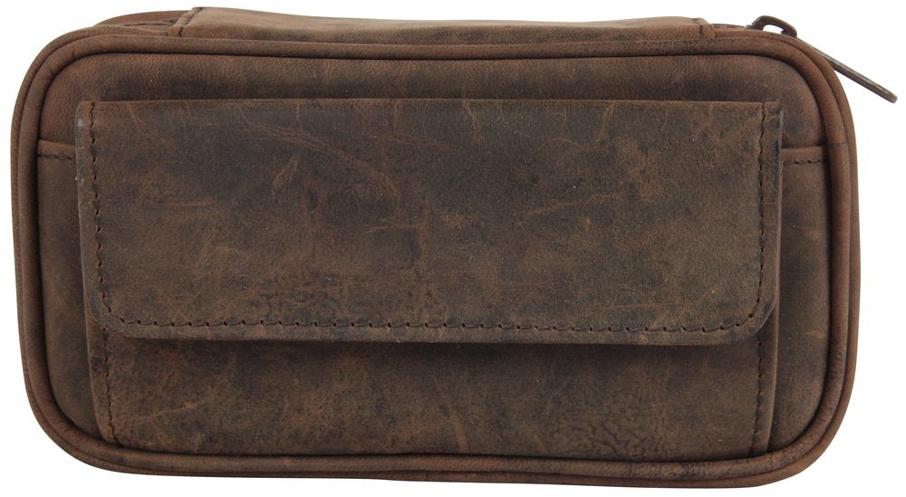 Pfeifentasche Leder Braun (3er)