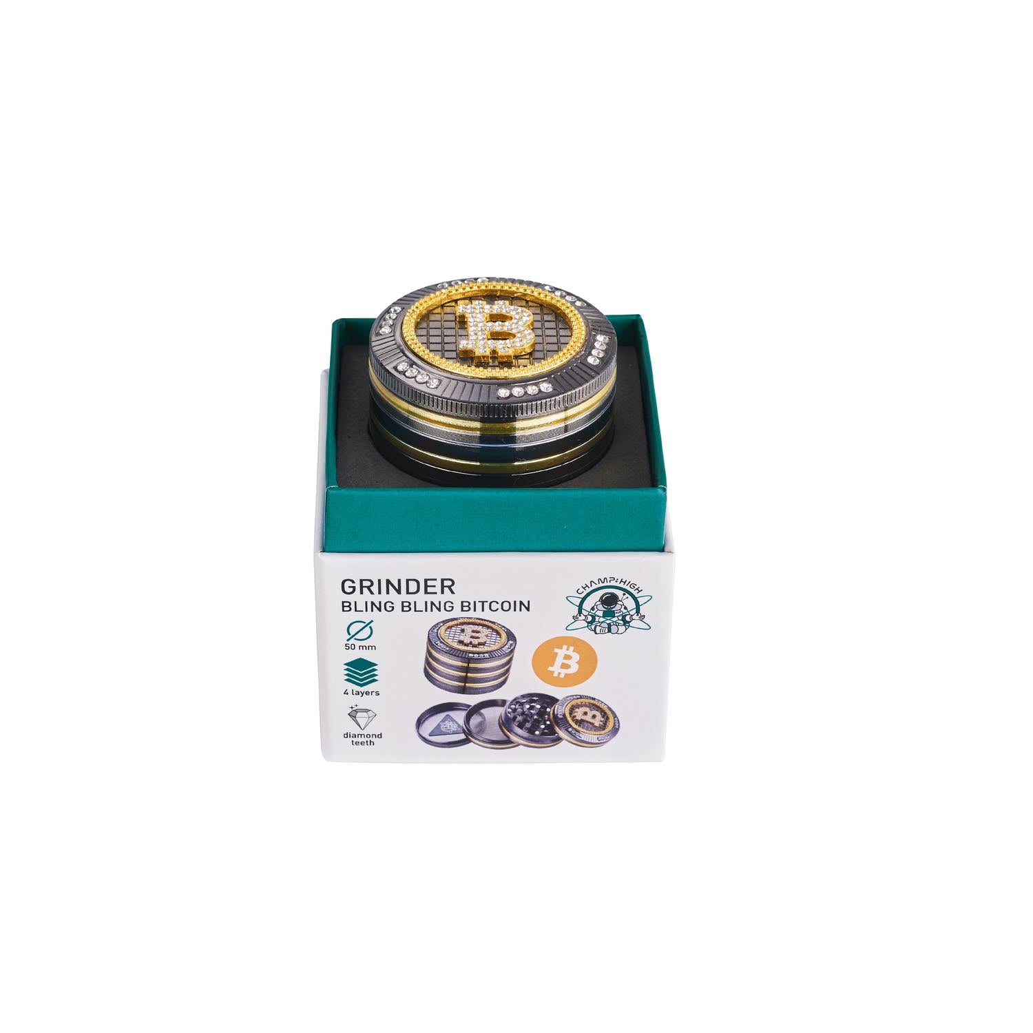Champ High - Grinder Bling Bling Bitcoin - 50mm - 4 Layers