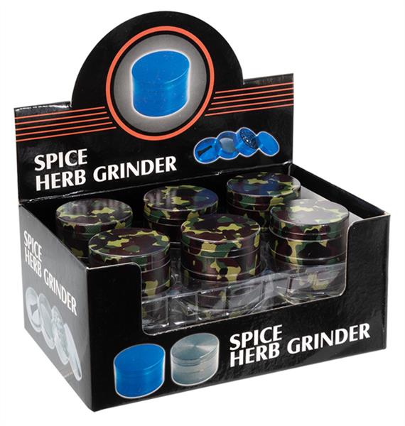 Grinder Metall Military Camouflage - 40mm - 4 Layers - Display - 12 Stück