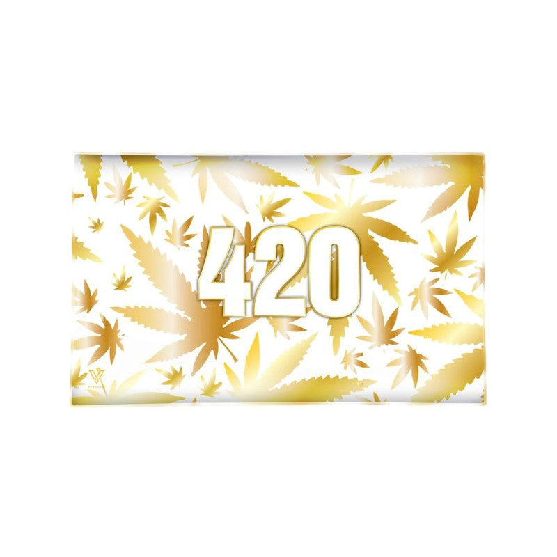 Glass Rolling Tray - 420 Gold (26cm x 16cm)