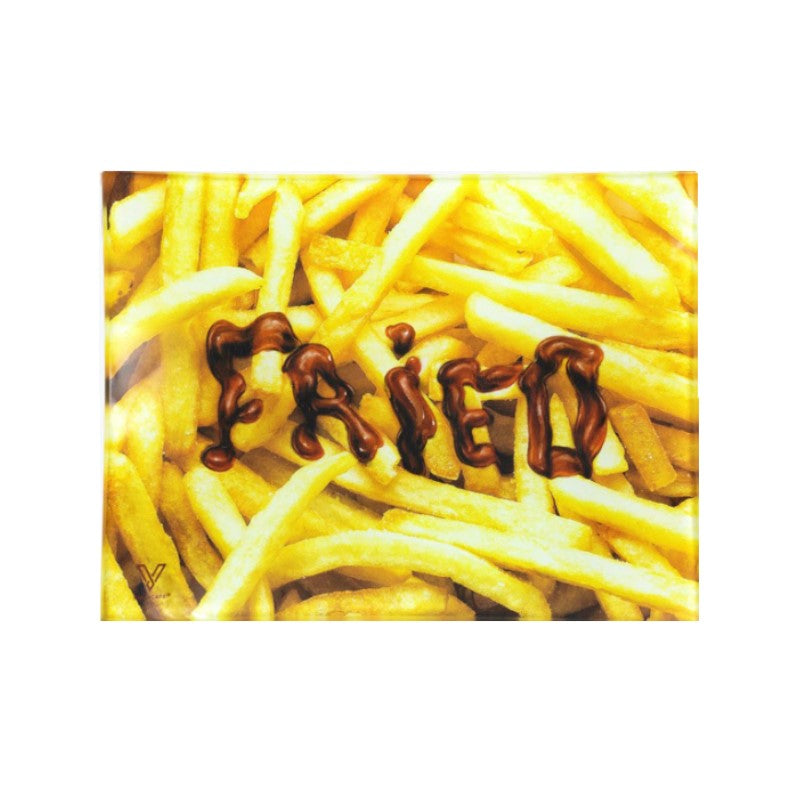 Glass Rolling Tray - Fried (16cm x 12cm)