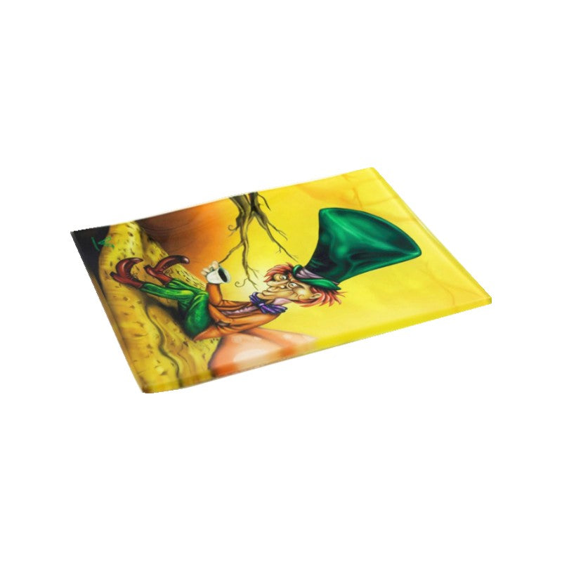 Glass Rolling Tray - Mad Hatter (16cm x 12cm)