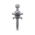 Schnupfrohr Metall Silber - Skull (6cm)