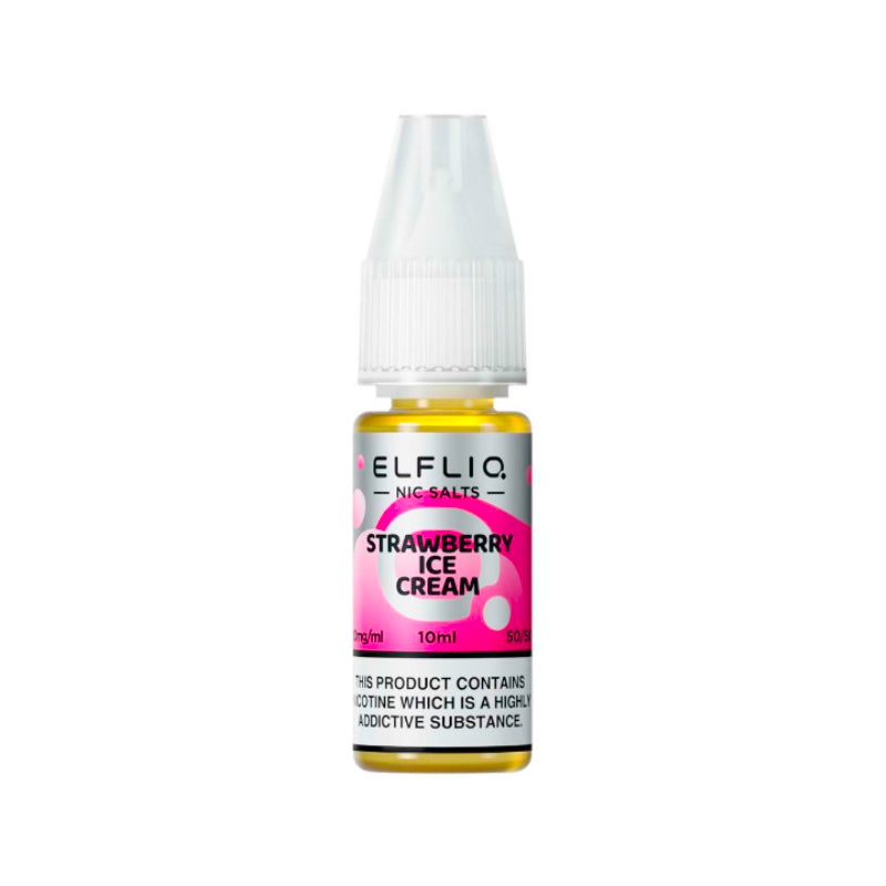 ELFLIQ - Elfbar Liquid (10ml/10mg) Strawberry ICE Cream MHD 07.25